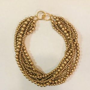 Gold Colored Bead Choker Necklace